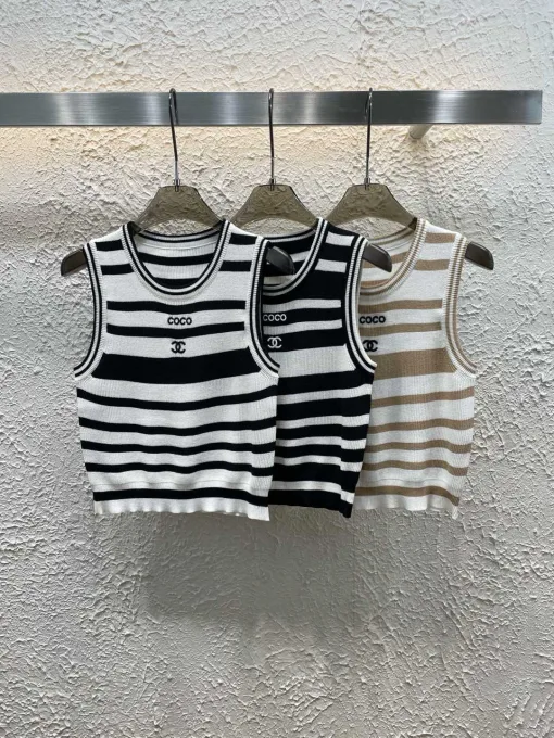 Premium Chanel Weste im Strick-Stil mit Stickerei