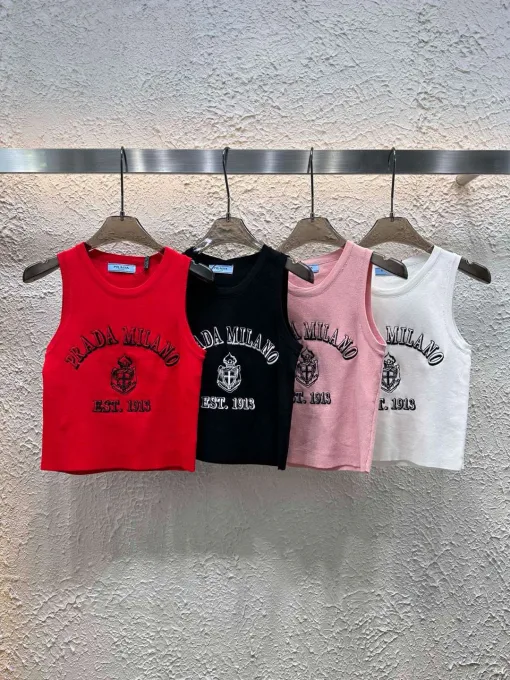 Luxus Prada Weste Rotes Logo Luxus