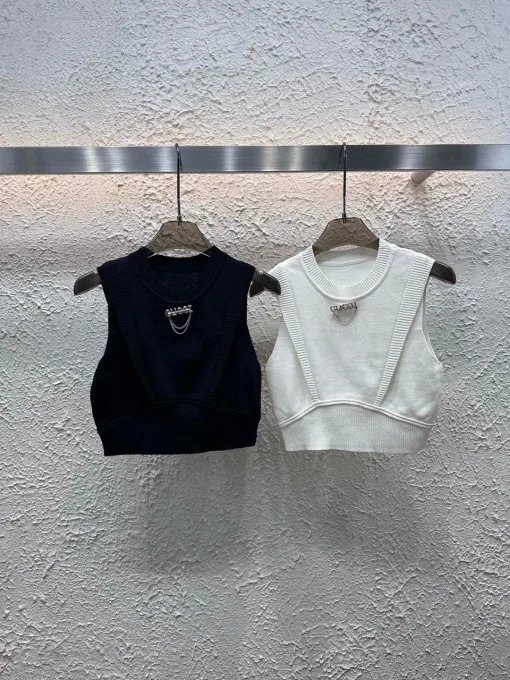 Hochwertige Gucci Weste im schwarzen Strickstil