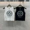 Hochwertige Weste aus weißem Strick von Chrome Hearts, bestickte Kollektion
