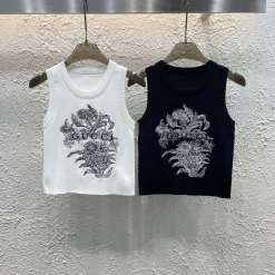 Hochwertige Gucci-Weste im weißen Strick-Monogramm-Stil
