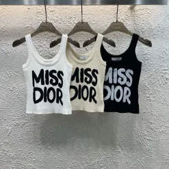 Luxus-Dior-Weste aus der Kollektion mit weißem Strickdruck