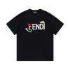 Premium Fendi Kurzarm Weiß Baumwolle Logo Luxus