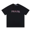 Premium Prada Kurzarm Rosa Baumwolle Gewaschen Luxus