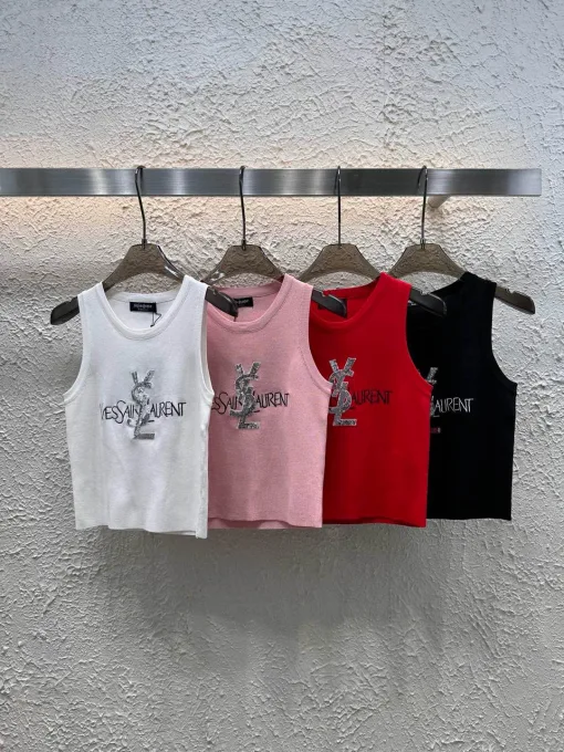 Bestseller Yves Saint Laurent Weste Weiß Strick Luxus