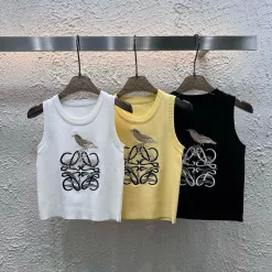 Hochwertige Loewe Weste Weiß Strick Logo Luxus