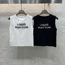 Hochwertige Louis Vuitton Weste im weißen Jacquard-Strickstil