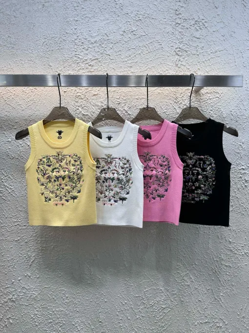 Bestseller Dior Weste Gelbe Stricklogo-Kollektion