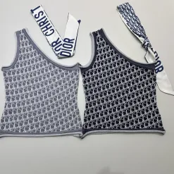 Luxuriöse Dior Weste in Grau mit Monogramm-Strickmuster