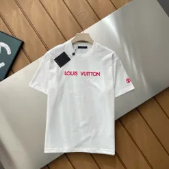 Bestseller Louis Vuitton Kurzarm-Kollektion mit schwarzer Baumwollstickerei
