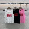 Bestseller Dior Weste Weißer Strick Bestickter Stil