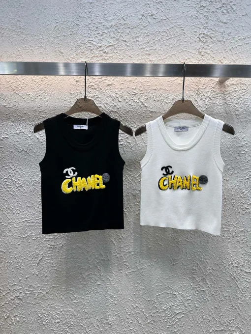 Bestseller Chanel Weste Schwarz Strick Stickerei Kollektion