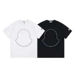 Bestseller Moncler Kurzarm-Kollektion mit schwarzem Baumwolldruck