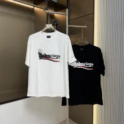 Premium Balenciaga Kurzarm Baumwolle Print Luxus