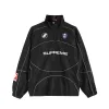 Luxus Supreme Mantel Schwarz Stickerei Stil