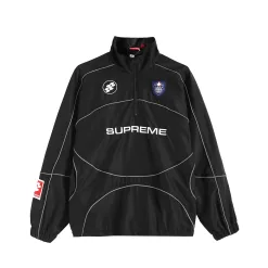 Luxus Supreme Mantel Schwarz Stickerei Stil