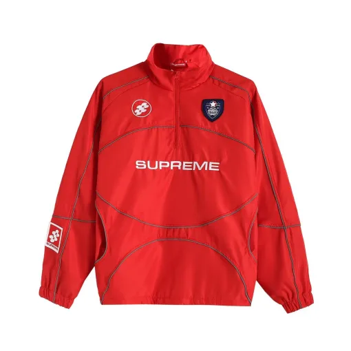 Hochwertiger Supreme Mantel im Navy-Stickerei-Stil