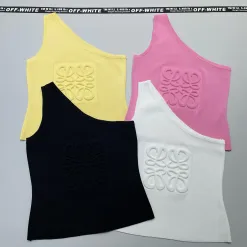 Premium Loewe Weste Gelb Strick Logo Kollektion