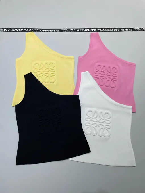 Premium Loewe Weste Gelb Strick Logo Kollektion