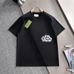Premium Gucci Kurzarm-Logo-Kollektion aus schwarzer Baumwolle