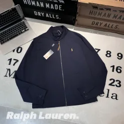Premium Ralph Lauren Mantel Schwarz Baumwolle Klassischer Stil