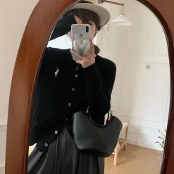 Bestseller Ralph Lauren Hemd Schwarz Strick Bestickte Kollektion