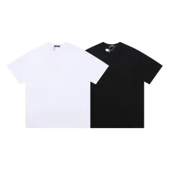 Premium Louis Vuitton Kurzarm Schwarzer Baumwollstil