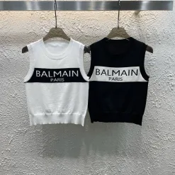 Bestseller Balmain Weste Weißer Strick-Jacquard-Stil