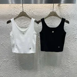 Premium Chanel Weste Weiß Strick Luxus