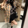 Luxus Burberry Kurzarm Rosa Jacquard Stil
