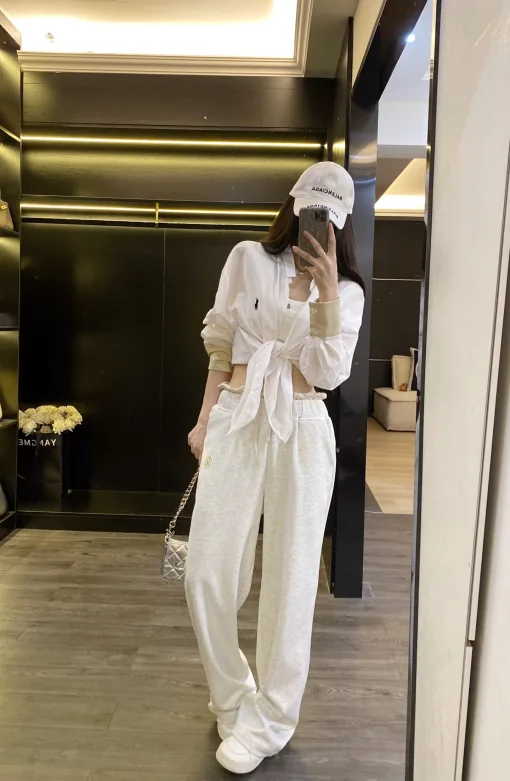 Premium Ralph Lauren Hemd, weiße Baumwolle, bestickte Kollektion