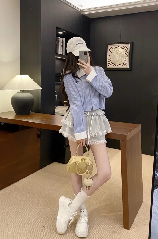 Bestseller Miu Miu Hemd Blau Gestreift Stil