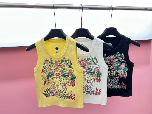 Hochwertige Dior Weste aus weißer Strickstickerei-Kollektion
