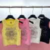 Hochwertige Dior Weste im weißen Strick-Logo-Stil