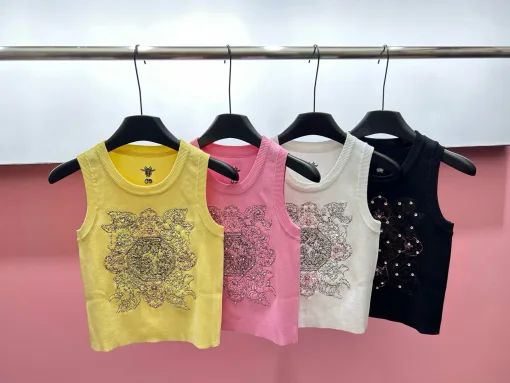 Hochwertige Dior Weste im weißen Strick-Logo-Stil