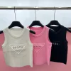Hochwertige Prada-Weste in weißem Strick-Logo-Stil