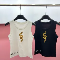 Hochwertige Gucci-Weste aus weißer Strick- und Stickereikollektion