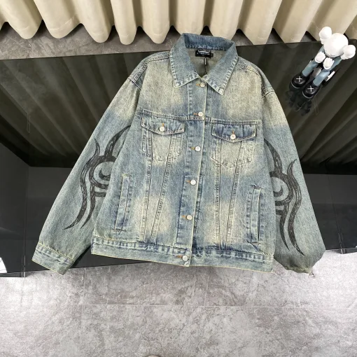Bestseller Balenciaga Mantel im Denim-Print-Stil