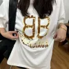Bestseller Balenciaga Kurzarm Schwarz Print Luxus
