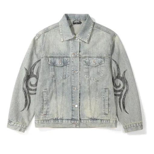 Hochwertige Balenciaga-Kollektion mit Denim-Print