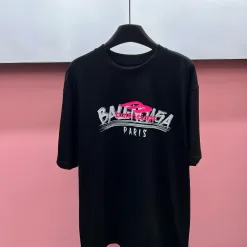 Balenciaga – Kurze Ärmel in Premiumqualität im schwarzen Logo-Stil