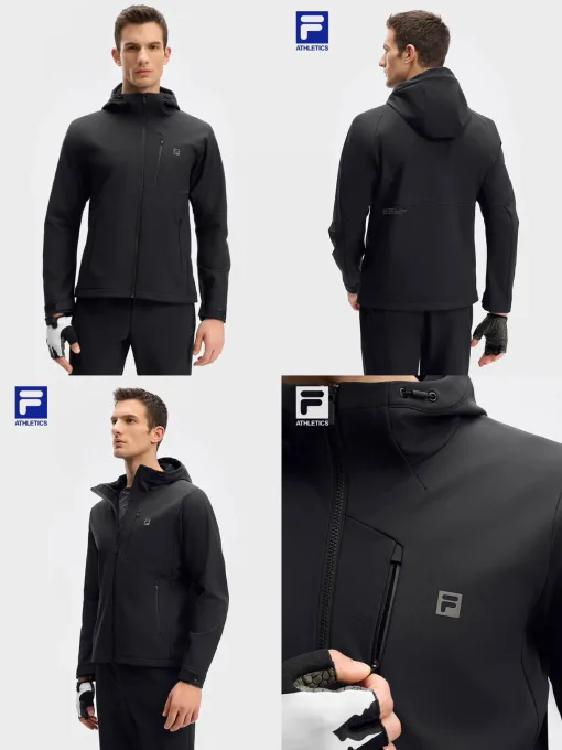 Hochwertige Fila Jacken Schwarz Fleece Atmungsaktiv Style