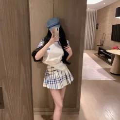 Bestseller Burberry Kurzarm Plaid Luxus