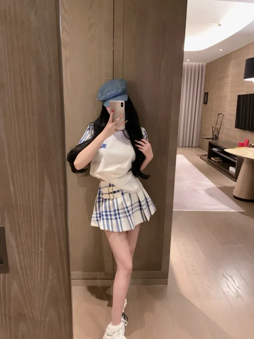 Bestseller Burberry Kurzarm Plaid Luxus