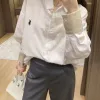 Premium Ralph Lauren Hemd aus weißer Baumwolle mit Stickerei