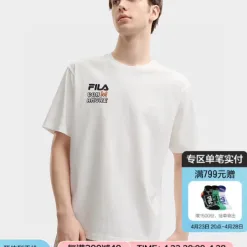 Bestseller Fila Kurzarm Schwarz Baumwolle Print Luxus
