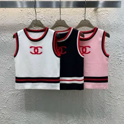 Premium Chanel Weste Weiß Strick Jacquard Kollektion