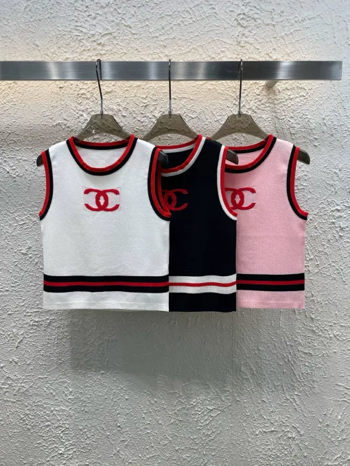 Premium Chanel Weste Weiß Strick Jacquard Kollektion