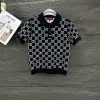 Premium Gucci Kurzarm Schwarz Kaschmir Jacquard Luxus