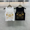 Bestseller Gucci Weste Weißer Strick Bestickter Stil